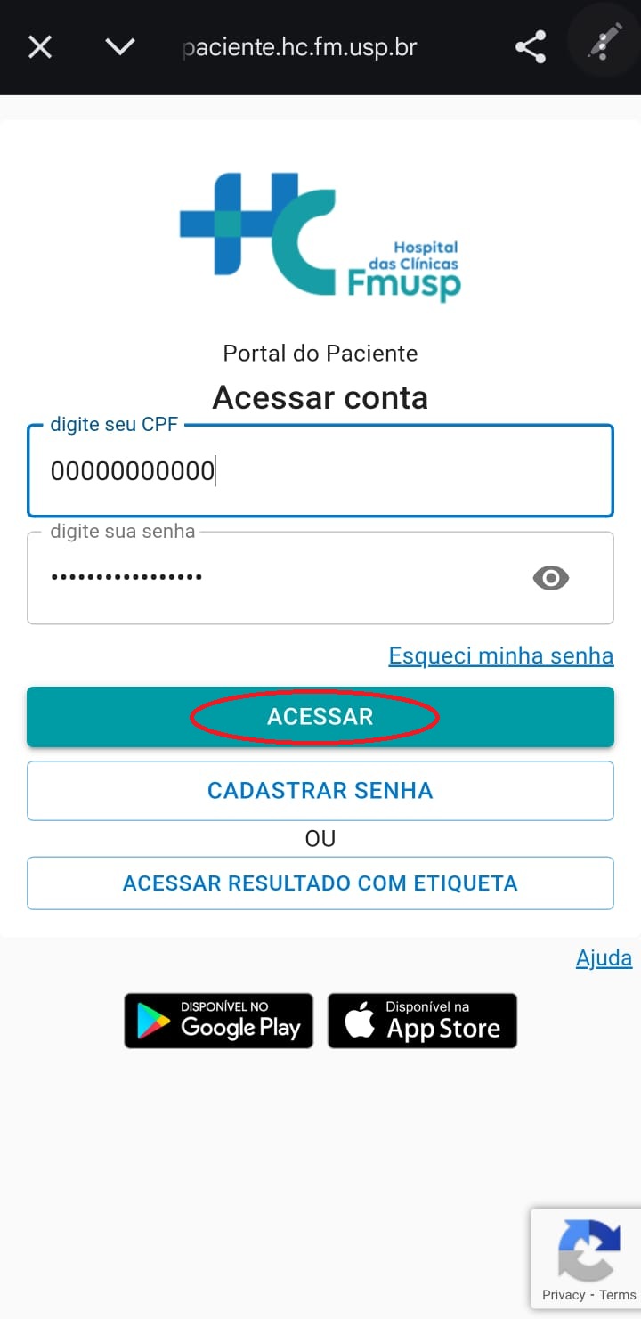 imagem dos dasos preenchidos no app